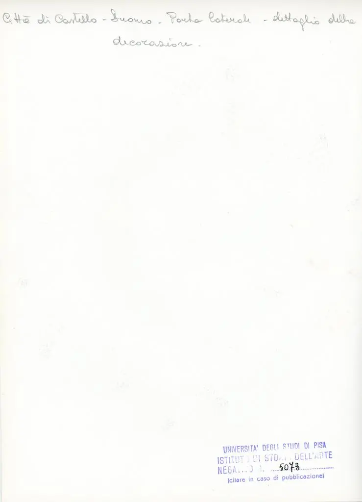 Universit&agrave; di Pisa. Dipartimento di Storia delle Arti , Citt&agrave; di Castello - Duomo - Porta laterale - dettaglio della decorazione