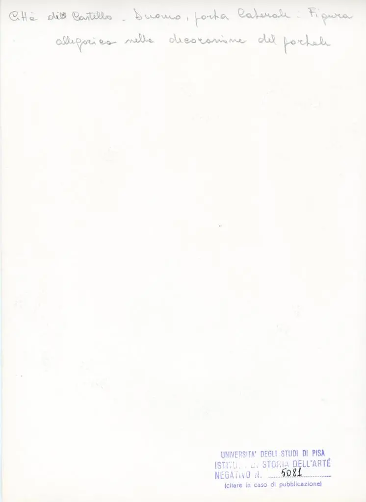 Universit&agrave; di Pisa. Dipartimento di Storia delle Arti , Citt&agrave; di Castello - Duomo, porta laterale - Figura allegorica nella decorazione del portale