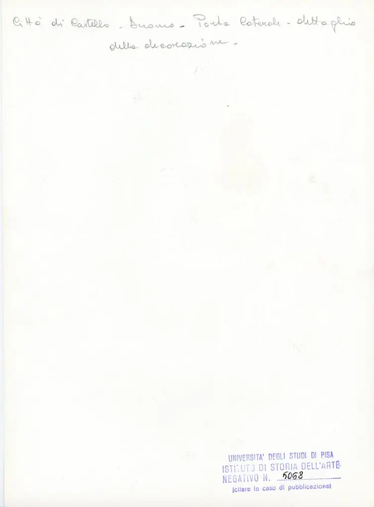 Universit&agrave; di Pisa. Dipartimento di Storia delle Arti , Citt&agrave; di Castello - Duomo. Porta laterale - dettaglio della decorazione