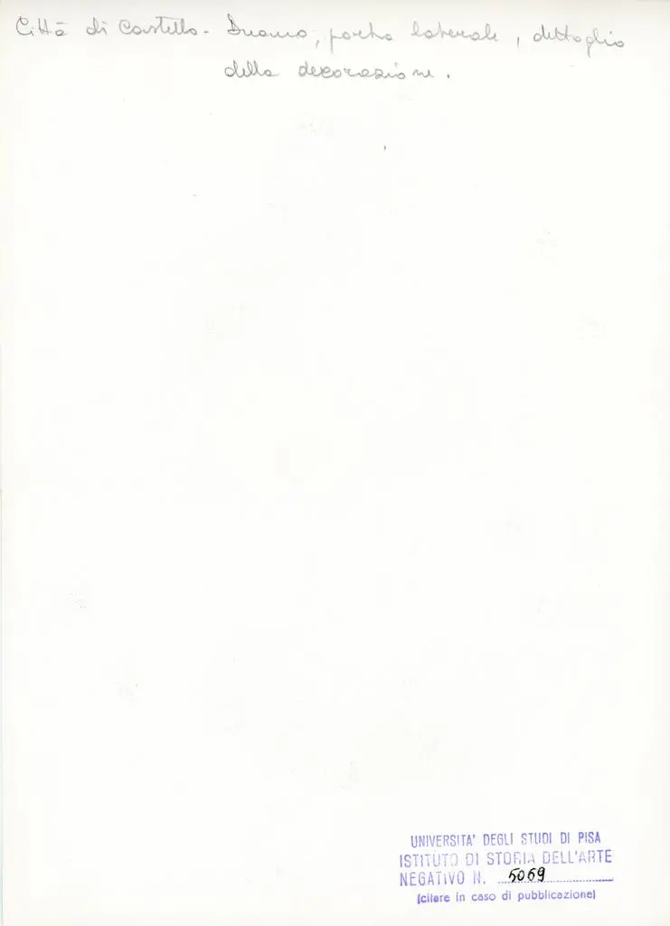 Universit&agrave; di Pisa. Dipartimento di Storia delle Arti , Citt&agrave; di Castello, Duomo - Porta laterale, dettaglio della decorazione