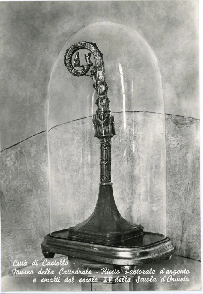 Fotocelere Torino , Citt&agrave; di Castello - Museo della Cattedrale - Riccio Pastorale d'argento e smalti del secolo XV della Scuola di Orvieto