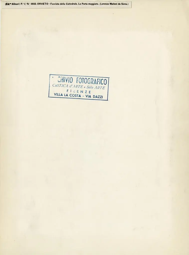 Alinari, Fratelli , Orvieto - Facciata della Cattedrale. La Porta maggiore. (Lorenzo Maitani da Siena.)