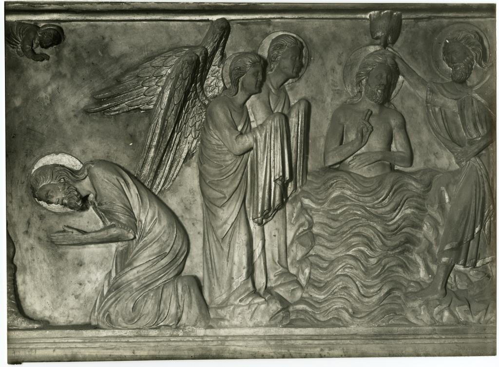 Böhm, Osvaldo , Anonimo veneziano - sec. XIV - Battesimo di Cristo; Decollazione di san Giovanni Battista
