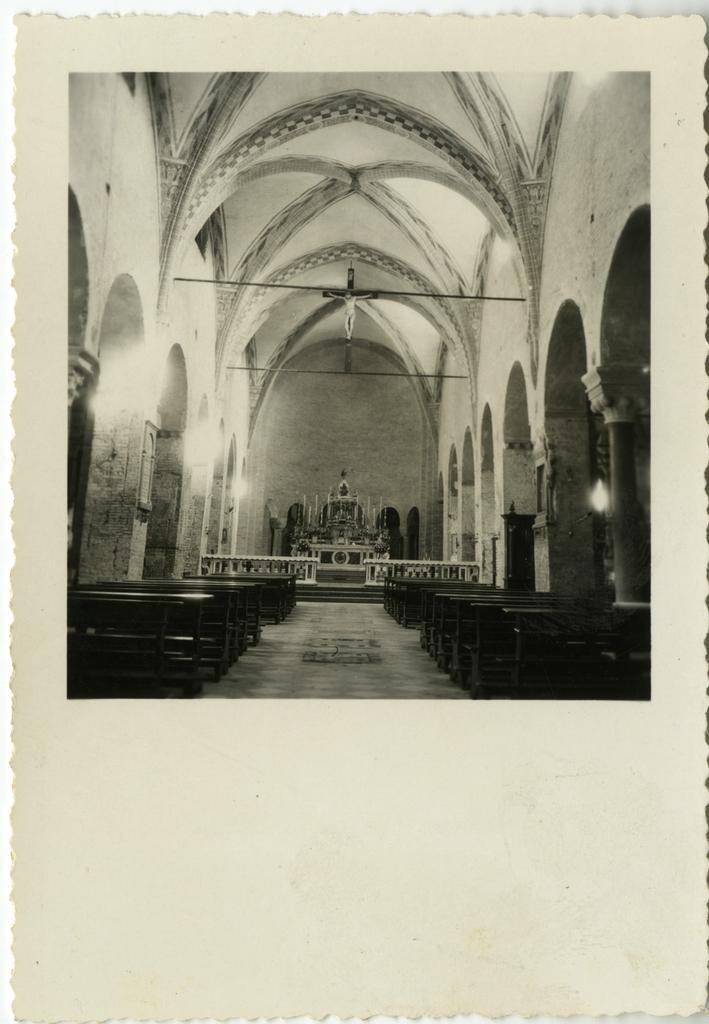 Anonimo , Anonimo - sec. XI/ XII - Interno della chiesa di S. Sofia a Padova, particolare della navata centrale