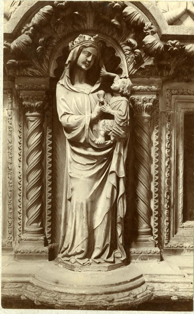 Anonimo veronese sec. XIV , Madonna con Bambino entro un'edicola