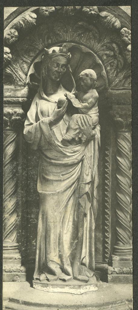 Anonimo veronese sec. XIV , Madonna con Bambino entro un'edicola