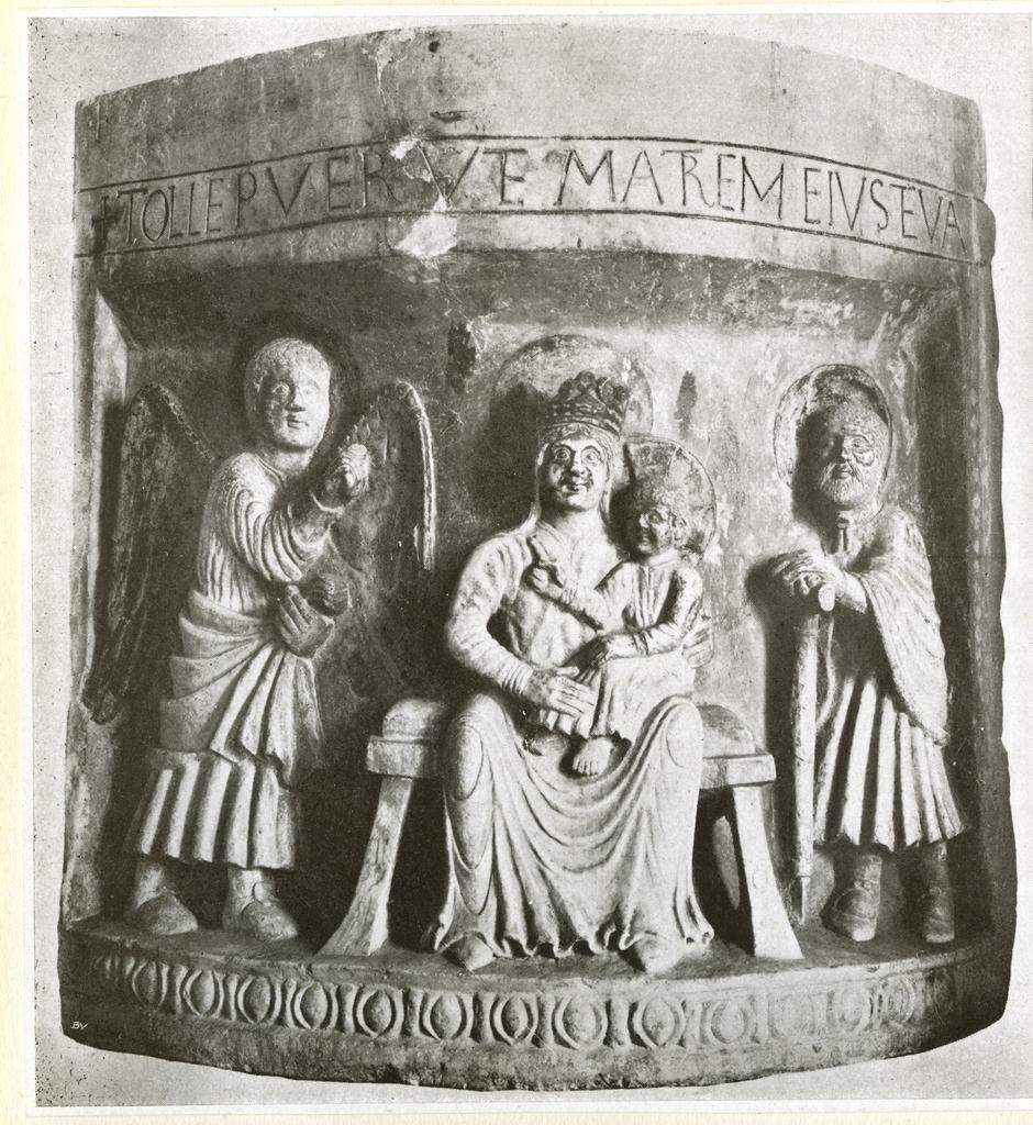 Anonimo , Anonimo veronese - sec. XIV - Madonna con Bambino, angelo e san Giuseppe