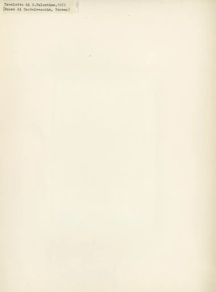 Anonimo , Tavoletta di S. Valentino, 1662 (Museo di Castelvecchio, Verona)