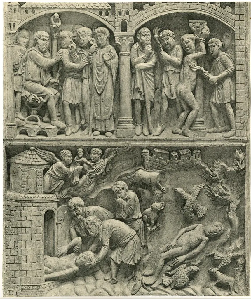 Anonimo , Basel, Cattedrale - Storie dei ss. Lorenzo e Vincenzo, sec. XIII