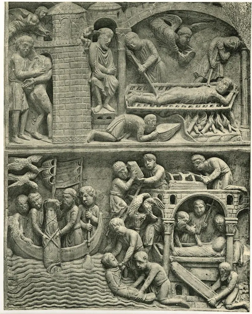 Anonimo , Basel, Cattedrale - Storie dei ss. Lorenzo e Vincenzo, sec. XIII