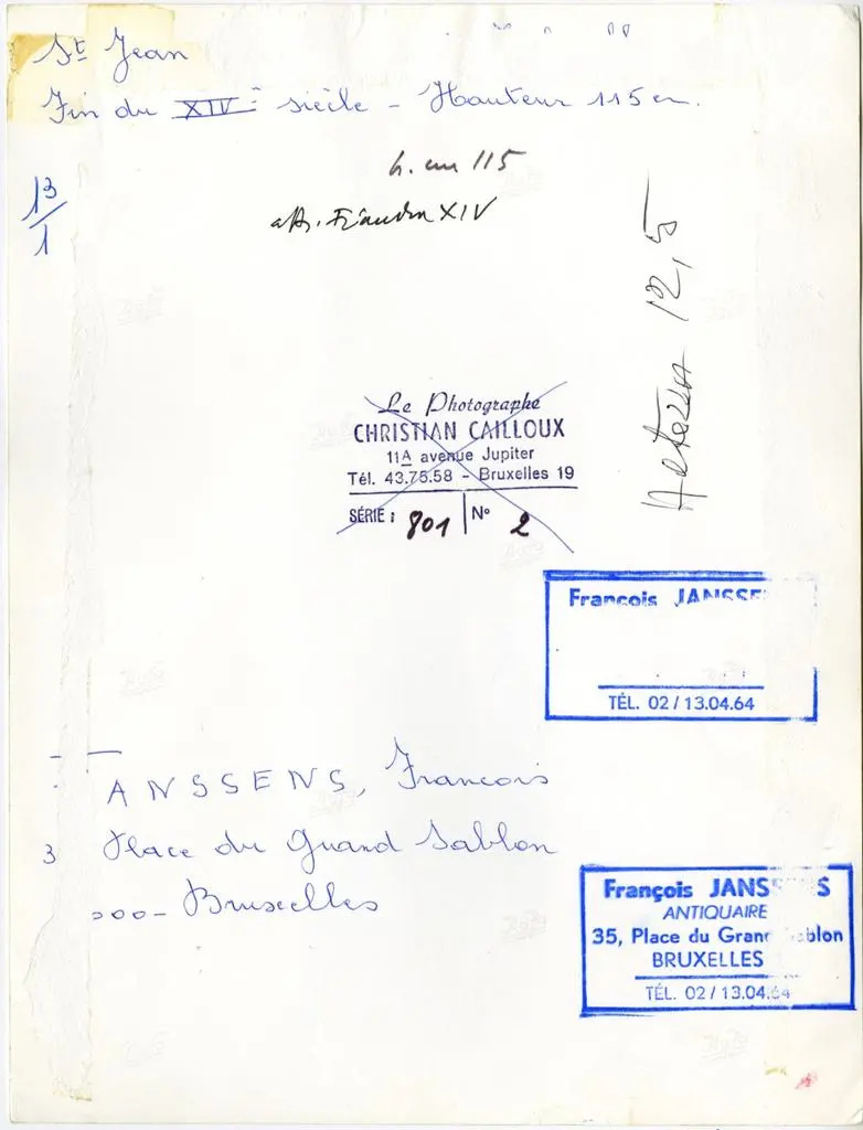 Cailloux, Christian , St. Jean - [?] - Fin du XIV si&egrave;cle - Hauteur 115 cm.