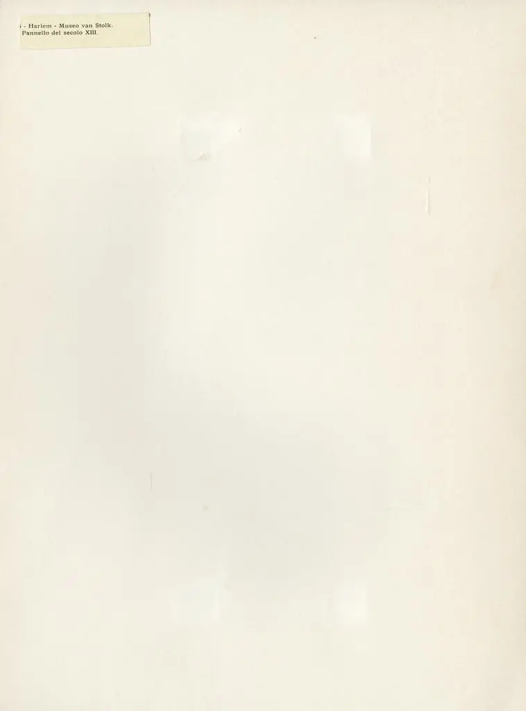 Anonimo , Harlem - Museo van Stolk. Pannello del secolo XIII. , retro