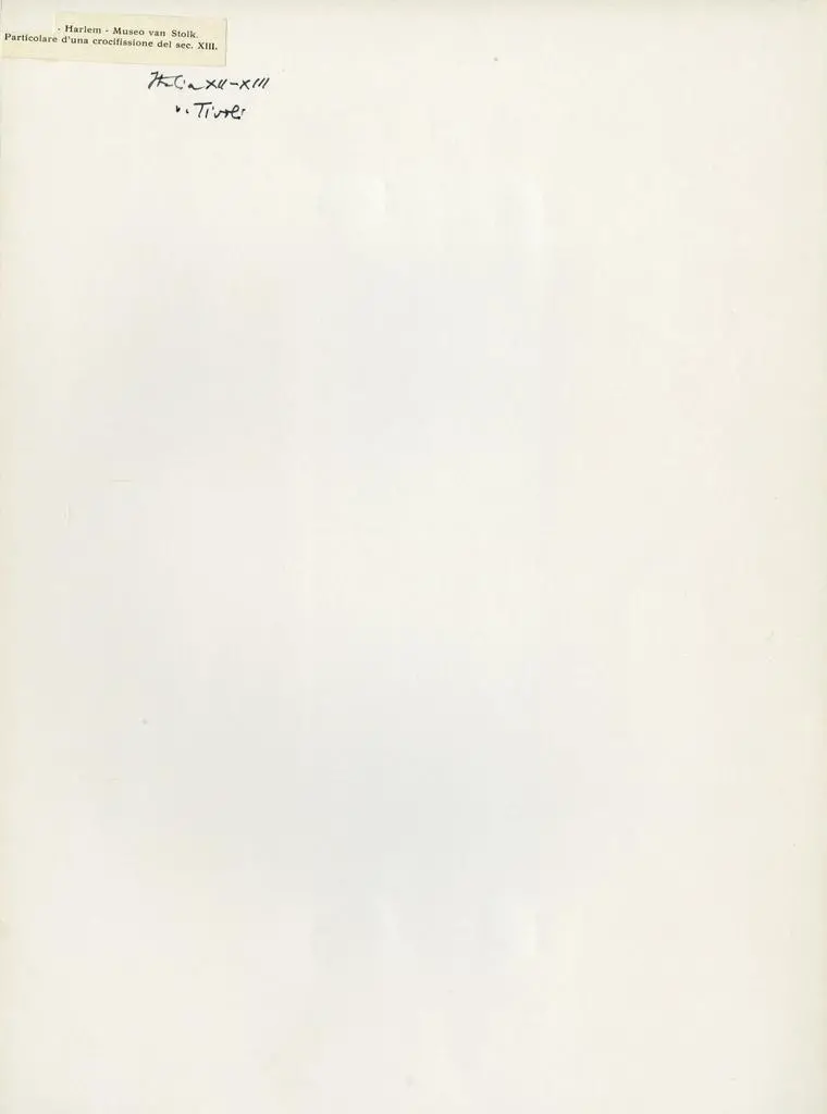 Anonimo , Harlem - Museo Van Stolk. Particolare di una crocifissione del sec. XIII.