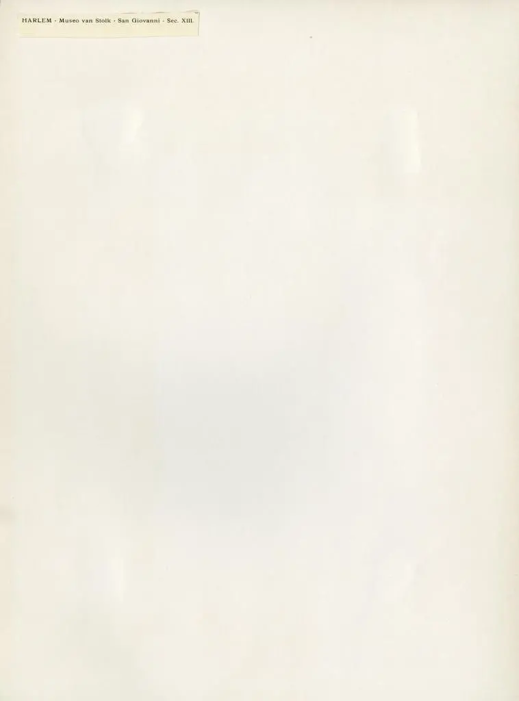 Anonimo , Harlem - Museo Van Stolk - San Giovanni - Sec. XIII.