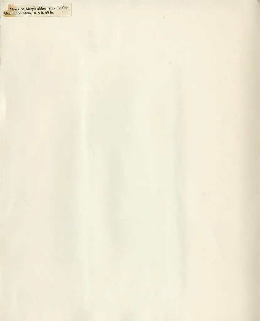 Anonimo , Moses. St. Mary's Abbey, York. English. About 1200. Stone. H. 5 ft. 9 1/2 in.