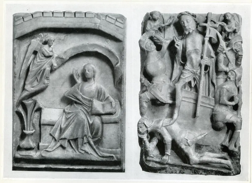 Anonimo , Anonimo inglese - sec. XV - Annunciazione; Resurrezione di Cristo