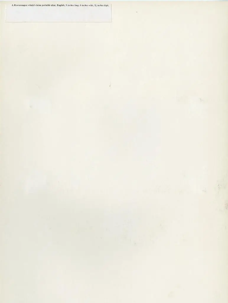 Anonimo , A romanesque whale's bone portable altar, English, 9 inches long, 6 inches wide, 3 1/4 high.