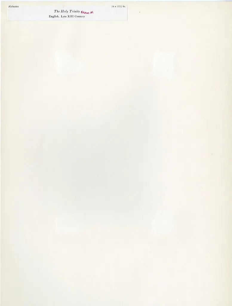 Anonimo , Alabaster - The Holy Trinity - English, Late XIII Century - 34 x 13 1/2 in.