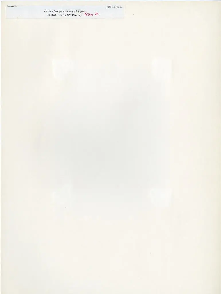 Anonimo , Alabaster - Saint George and the Dragon - English, Early XV Century - 32 1/2 x 24 3/4 in.