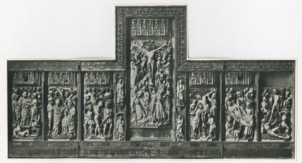 Anonimo , Arte inglese (inizi sec. XV): Polittico d'alabastro con scene della Passione di Cristo