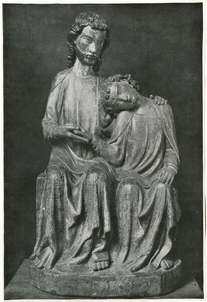 Anonimo , "Christus und Johannes" - Schw&auml;bischer Meister, um 1320. Berlin, Kaiser Friedrich-Museum.