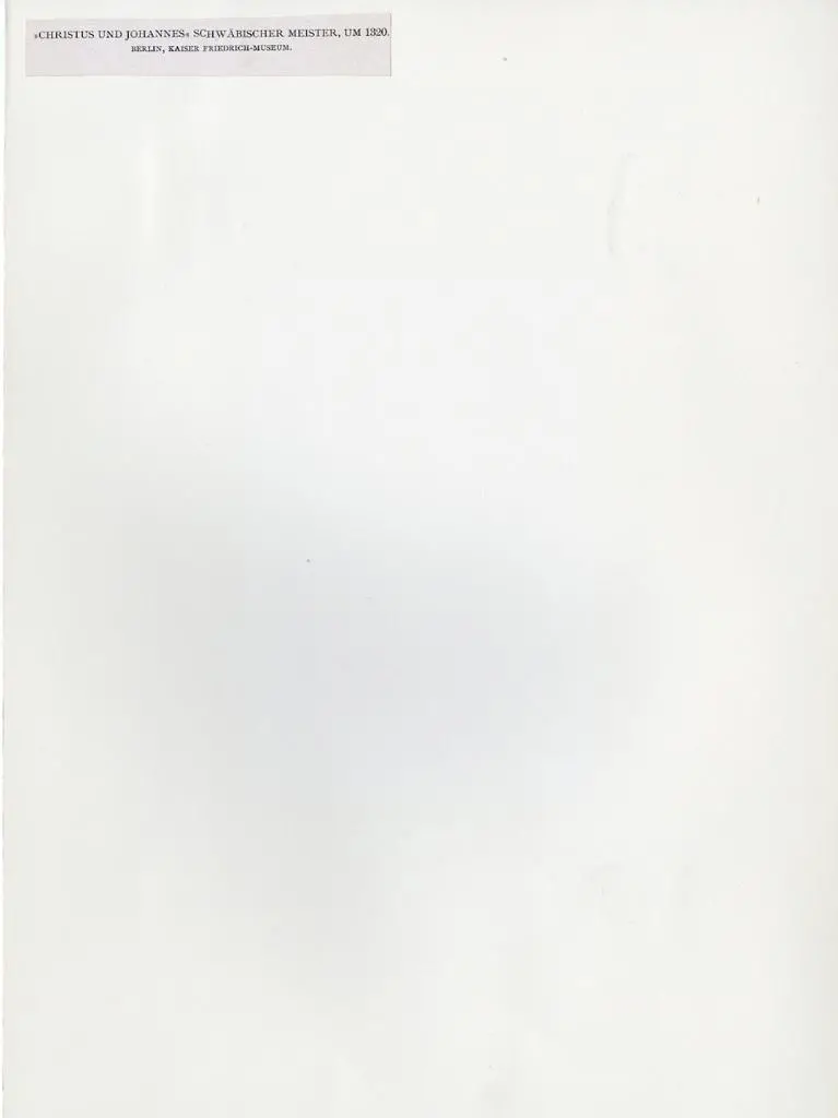 Anonimo , "Christus und Johannes" - Schw&auml;bischer Meister, um 1320. Berlin, Kaiser Friedrich-Museum.