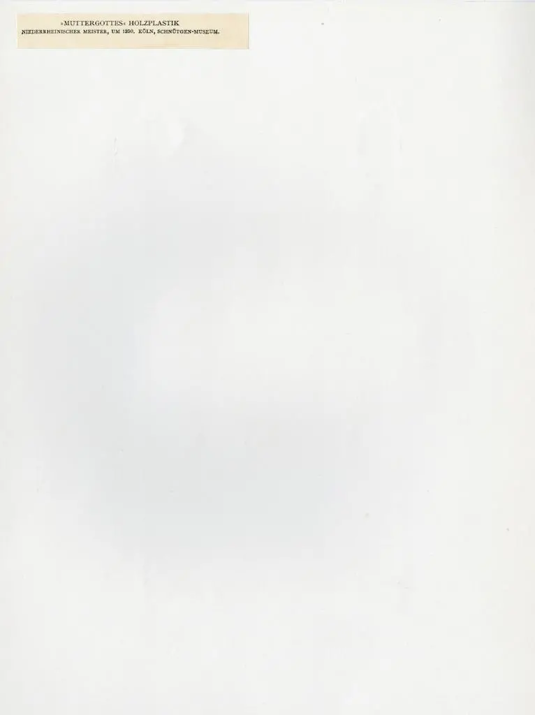 Anonimo , "Muttergottes" Holzplastik - Niederrheinischer Meister, um 1250. K&ouml;ln, Schn&uuml;tgen-Museum.