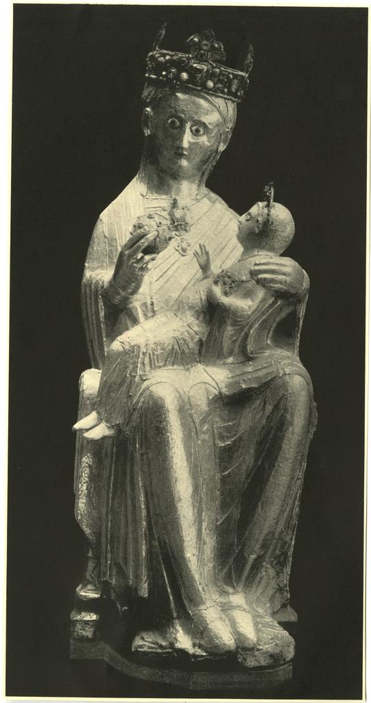 Anonimo , Madonna in oro, smalti e pietre preziose (Essen o Mainz, sec. X). Essen, Duomo.