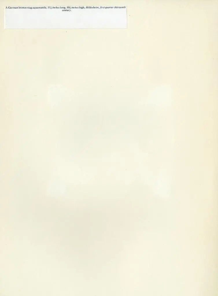 Anonimo , A German bronze stag aquamanile, 11 &frac14; inches long, 10 &frac12; inches high, Hildesheim, first quarter thirteenth century.