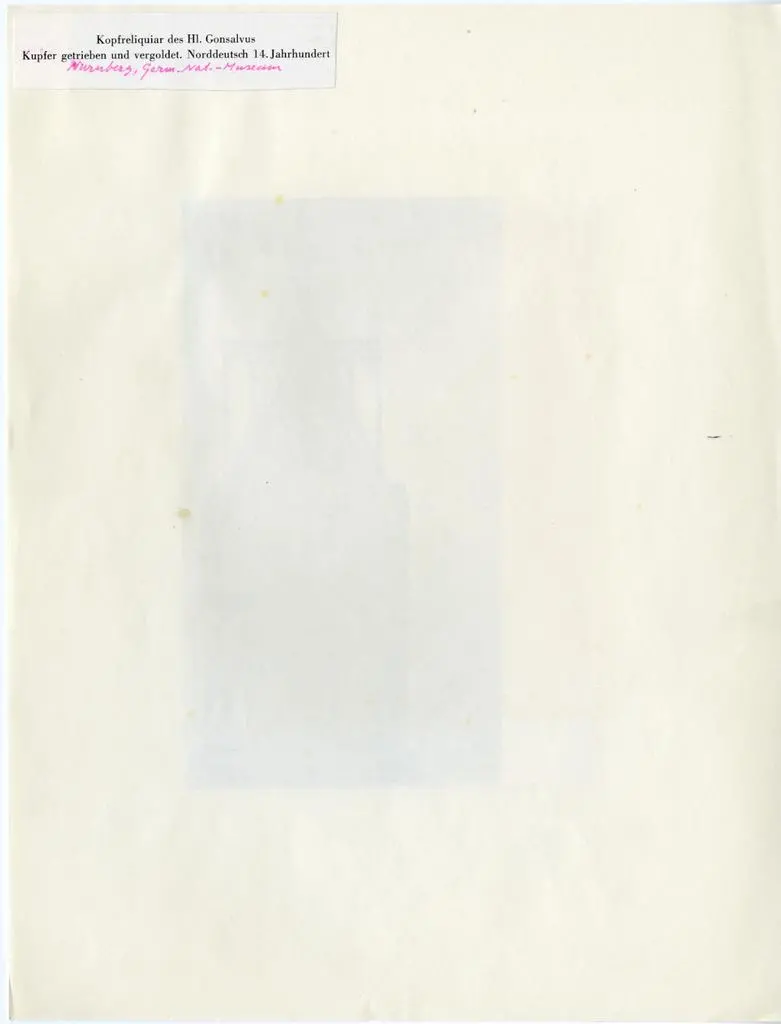 Anonimo , Kopfreliquiar des Hl. Gonsalvus Kupfer getrieben und vergoldet. Norddeutsch 14. Jahrhundert - N&uuml;rnberg, Germ. Nationalmuseum