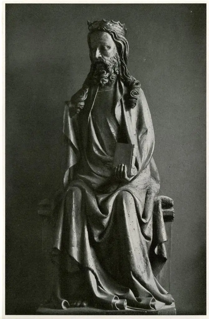 Anonimo , Mittelrheinisch 2. H&auml;lfte des 14. Jahrh. Christus, Von Einer Marien Kr&ouml;nung Nussholz