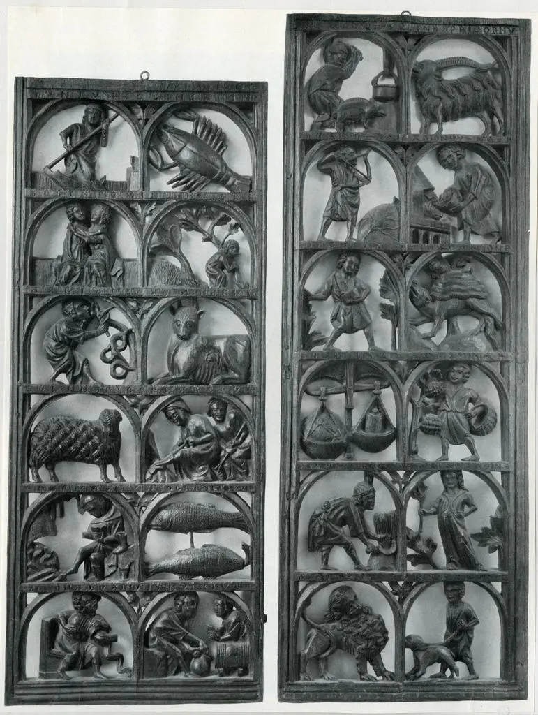 Anonimo , 717 - Zwei Chorgest&uuml;hl-Wangen, Westfalen, 14. Jahrh.