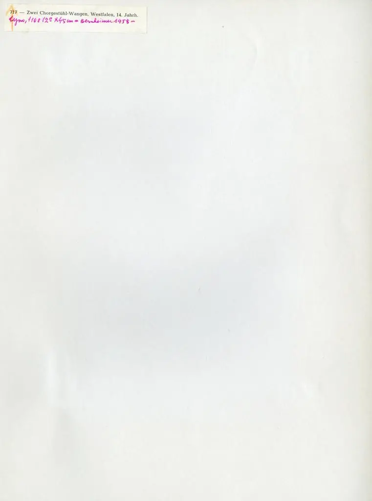 Anonimo , 717 - Zwei Chorgest&uuml;hl-Wangen, Westfalen, 14. Jahrh.