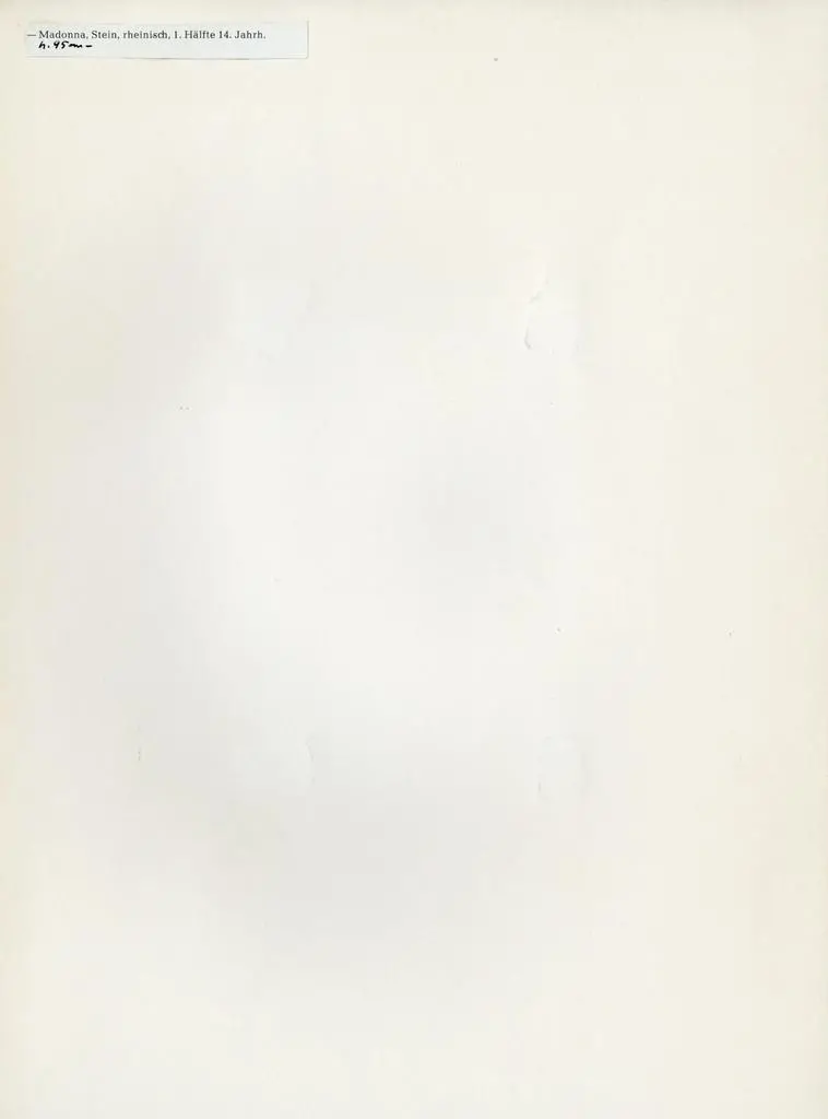 Anonimo , Madonna, Stein, rheinisch, 1. H&auml;lfte 14. Jahrh. H. 95 cm.