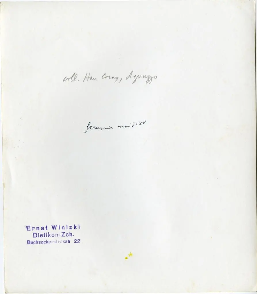 Winizki, Ernst , Coll. Han Coray, Agnuzzo - Germania merid. XV