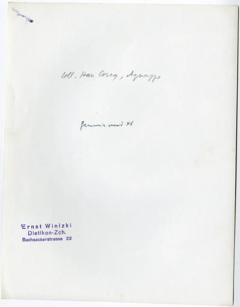 Winizki, Ernst , Coll. Han Coray, Agnuzzo - Germania merid. XV