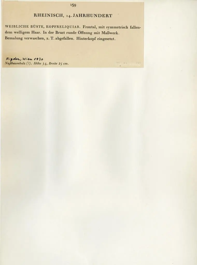 Anonimo , Anonimo tedesco - sec. XIV - Busto femminile