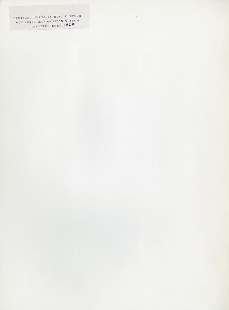 Anonimo , Deutsch, um 1250-60. Holzskulptur New-York, Metropolitan Museum - Neuerwerbung 1928