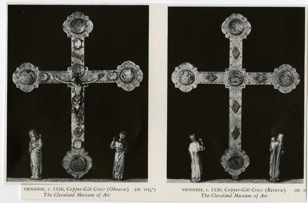 Anonimo , Viennese, c. 1330, Copper-Gilt Cross (Observe) (H: 19 3/4) - The Cleveland Museum of Art
