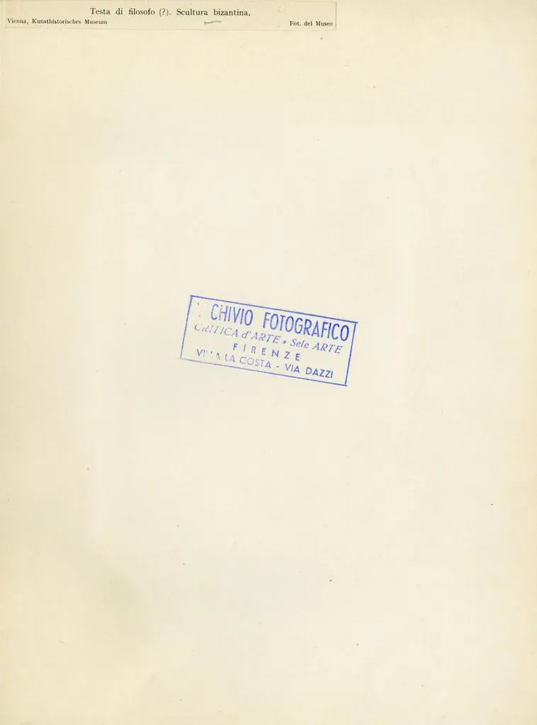 Anonimo , Testa di filosofo (?). Scultura bizantina - Vienna, Kunsthistorisches Museum