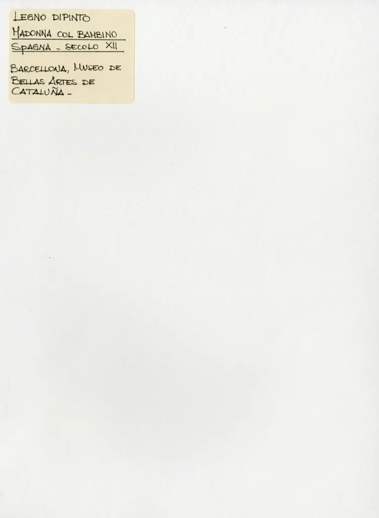 Anonimo , Legno dipinto - Madonna col Bambino, Spagna - Secolo XII. Barcellona, Museo de Bellas Artes de Catalu&ntilde;a