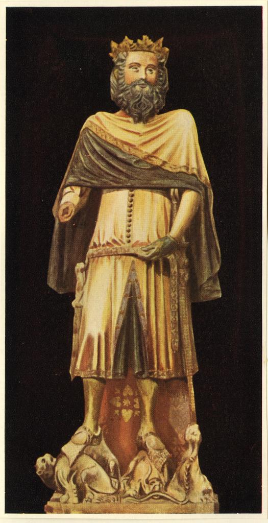 Anonimo , Polychrome alabaster statue of a king of Aragon - Cathedral of Gerona