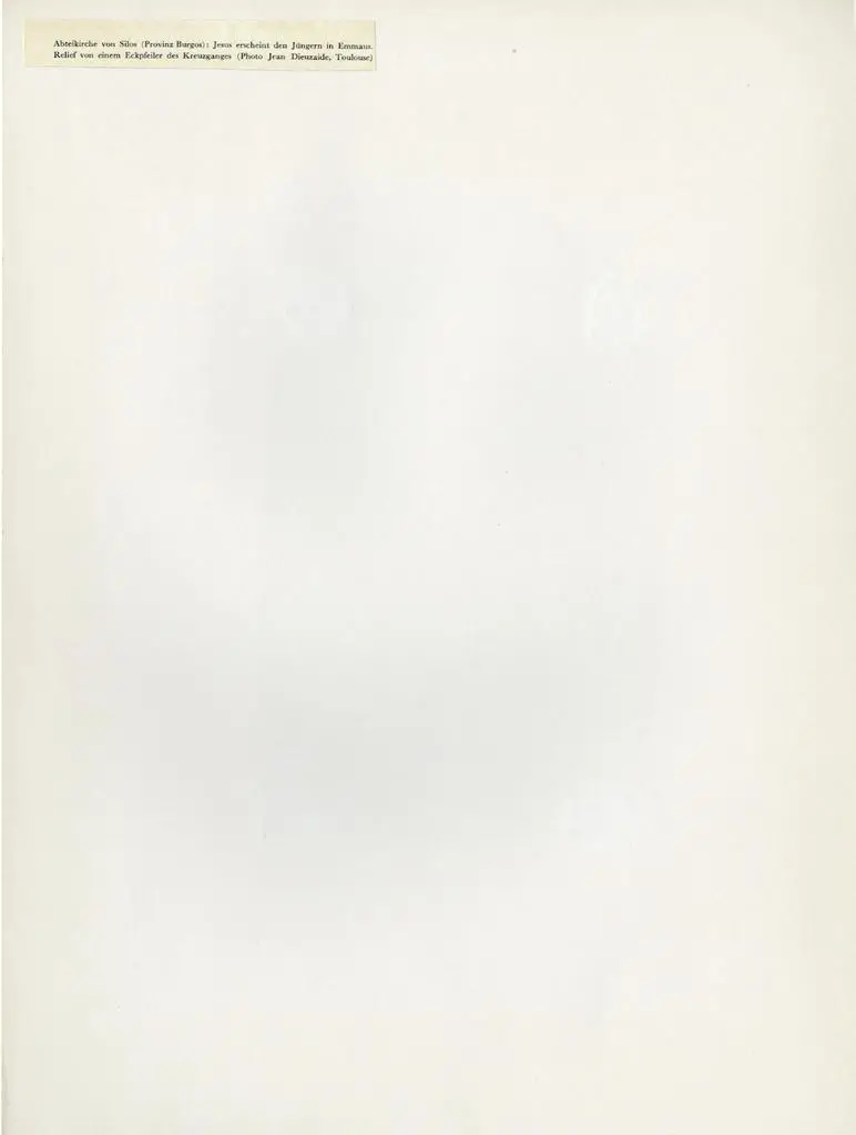 Dieuzaide, Jean , Abteikirche von Silos (Provinz Burgos): Jesus erscheint den J&uuml;ngern in Emmaus. Relief von einem Eckpfeiler des Kreuzganges