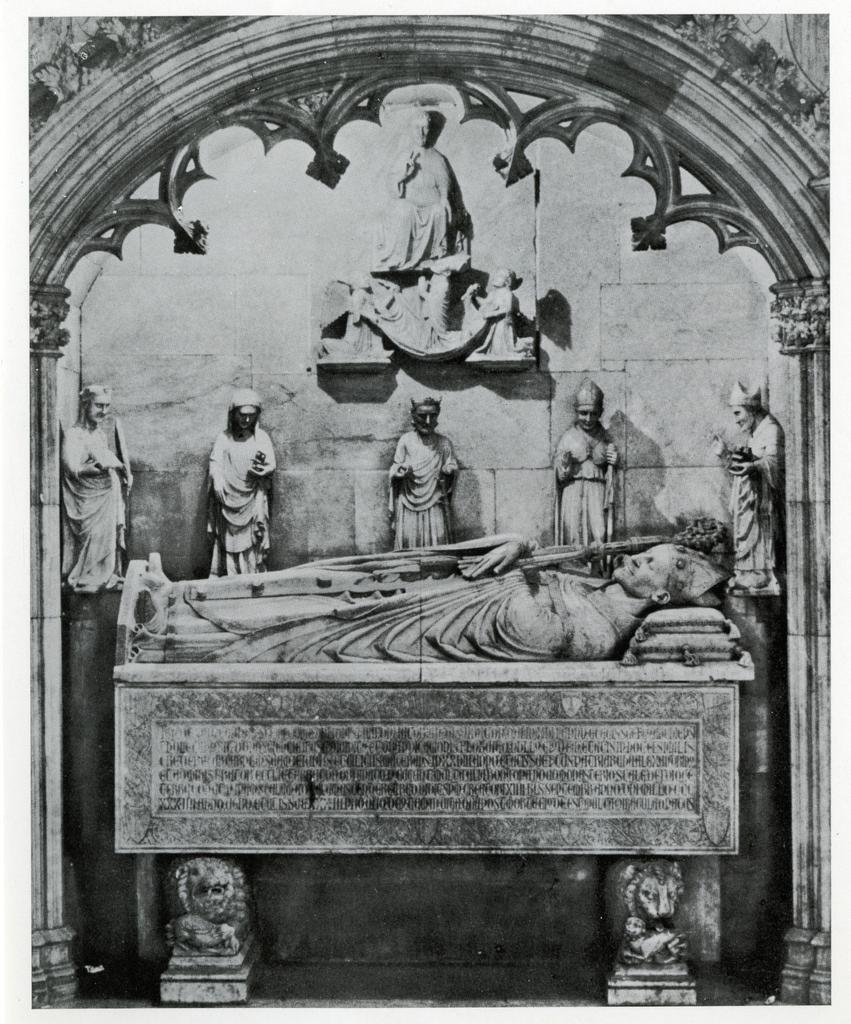Anonimo , Scultore pisano francisante, c. 1337: Mausoleo dell'arcivescovo Juan de Aragón; Tarragona, Duomo.