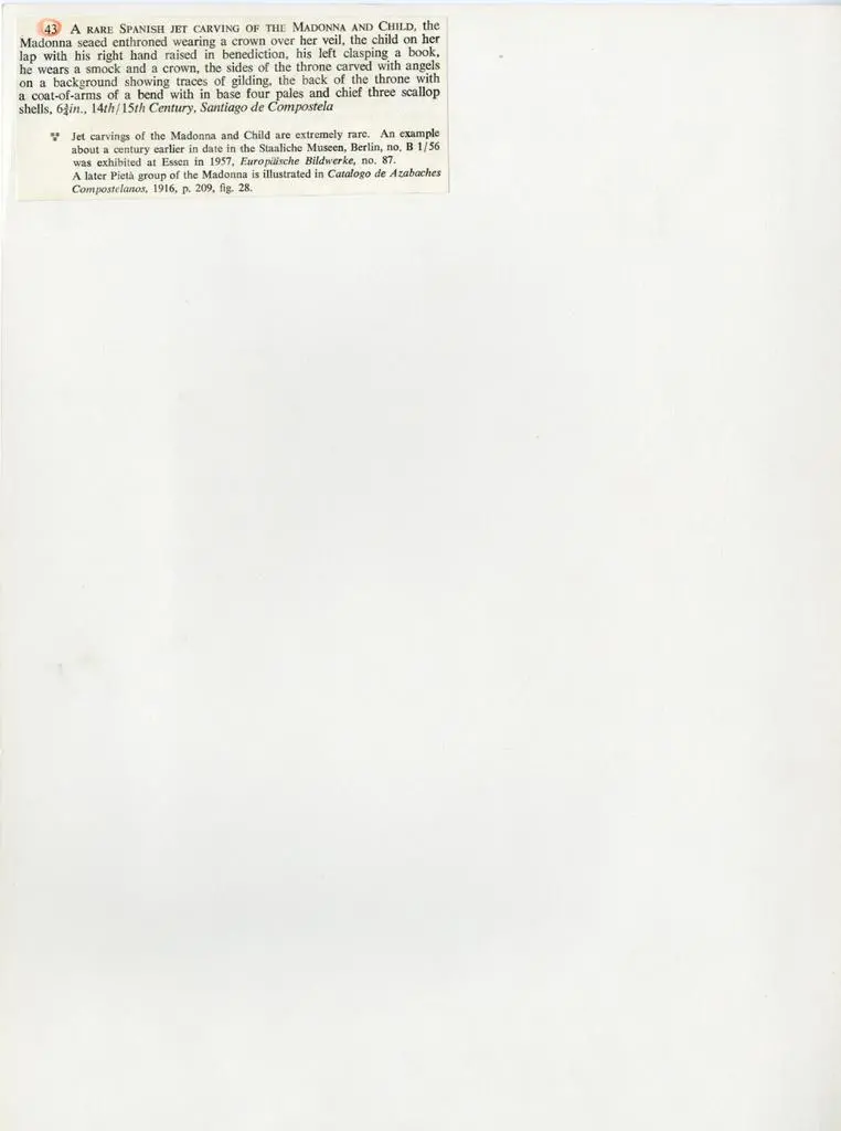 Anonimo , Anonimo spagnolo - sec. XIV/ XV - Madonna con Bambino