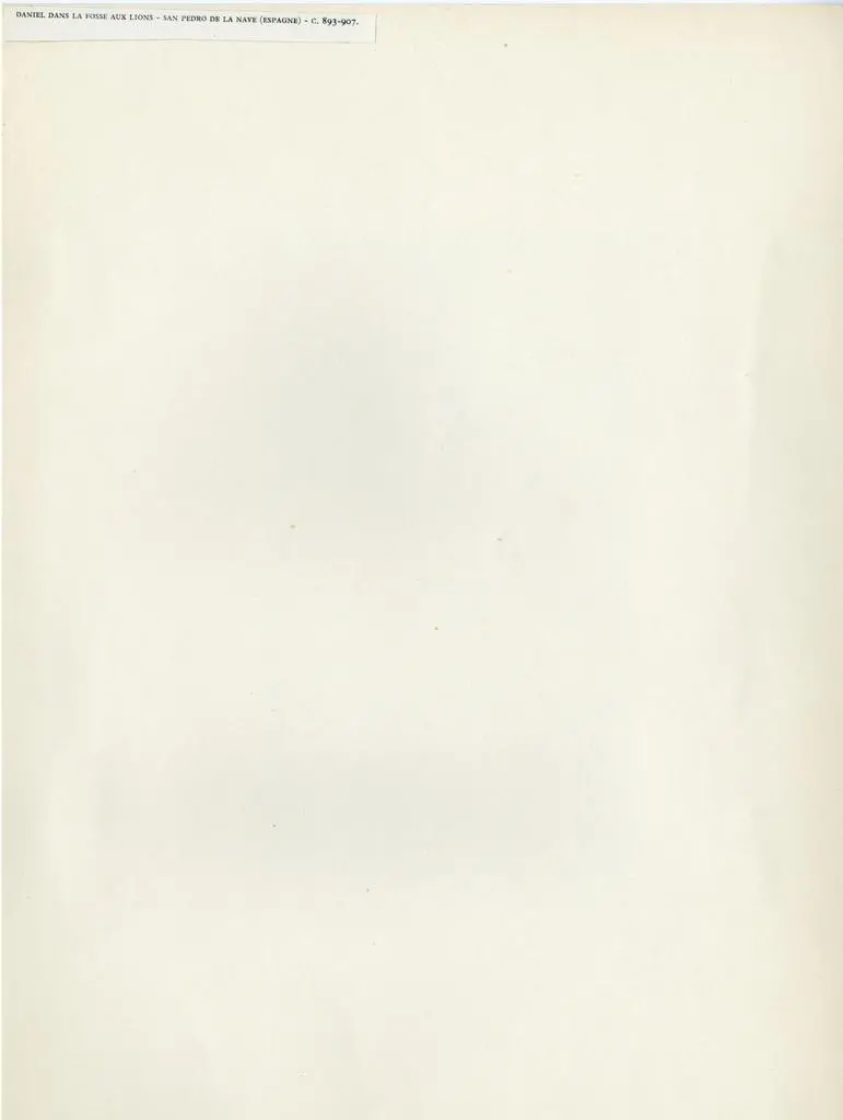 Anonimo , Daniel dans la fosse aux lions - San Pedro de La Nave (Espagne) - c. 893-907.