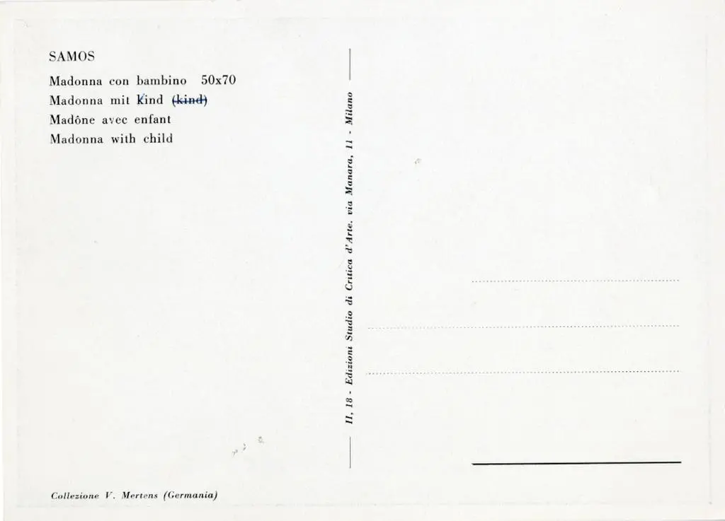 Anonimo , Samos - Madonna con bambino 50x70