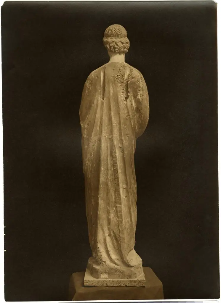 Anonimo , Lorenzo di Pietro; Domenico di Niccolò dei Cori - sec. XV - Angelo annunciante, retro