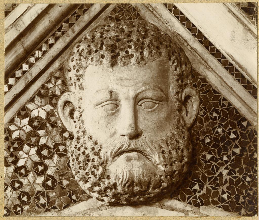Anonimo , Arnolfo di Cambio; Cosmati - sec. XIII - Testa d'uomo con barba