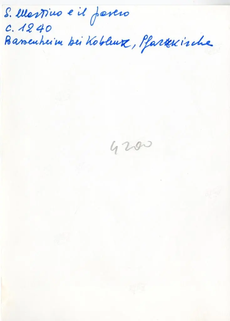 Anonimo , S. Martino e il povero. c. 1240. Bassenheim bei Koblenz, Pfarrkirche